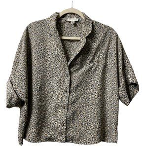 NWOT Anthropologie See U Soon Floral Button Down Prairie Blouse Size Small